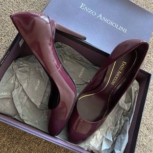 ShinyLeather dark red high heel